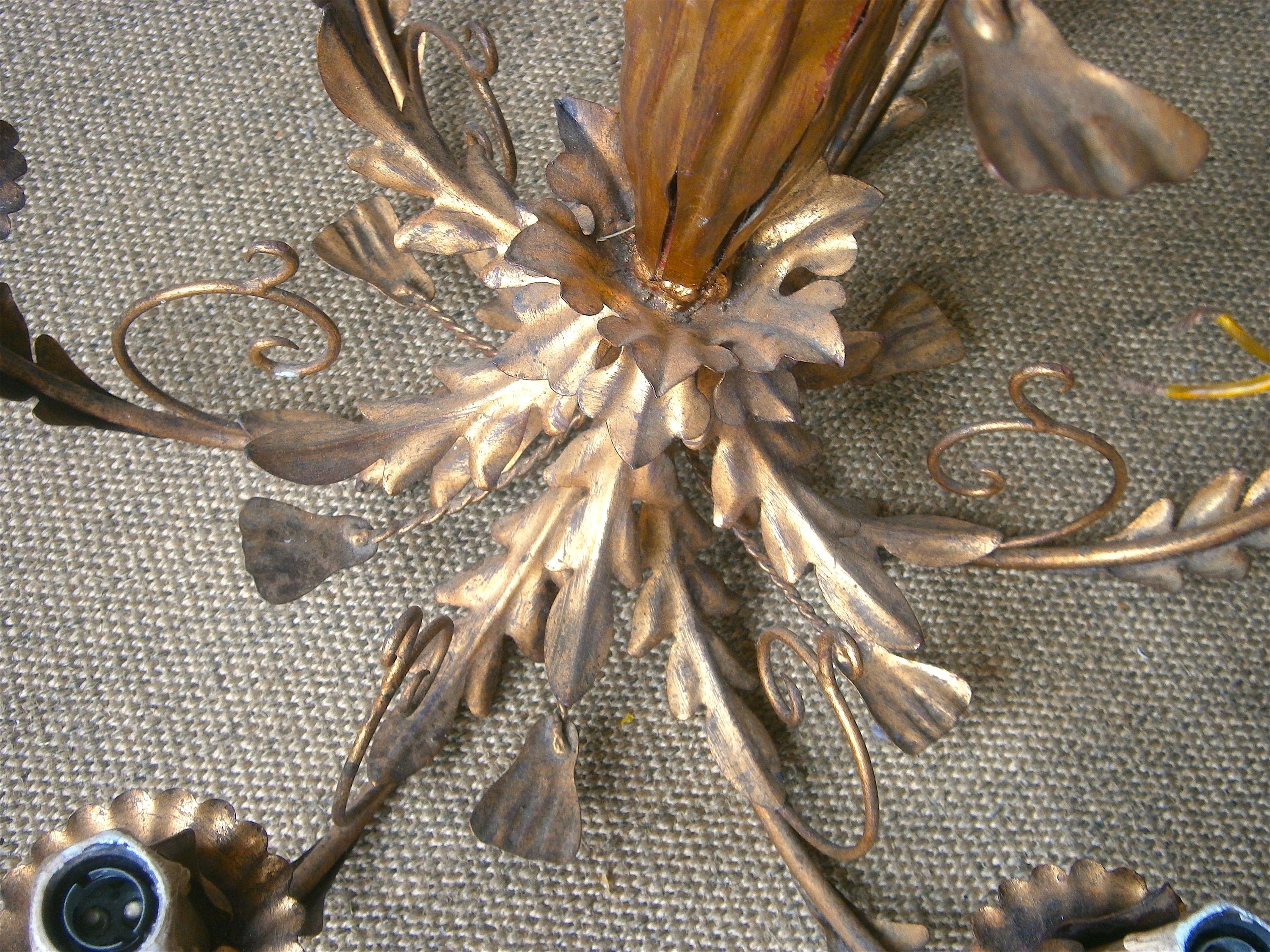 A French gilt metal ceiling electrolier